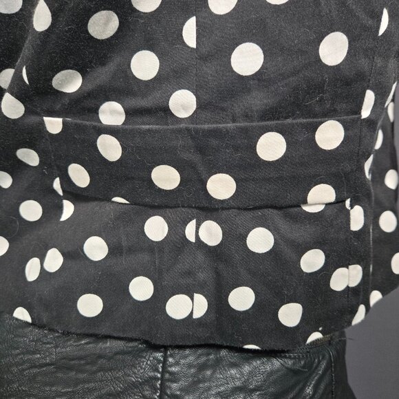 Y2K Forever 21 Polka Dot Fitted Blazer Black White Size M Office Siren Retro - Picture 10 of 12